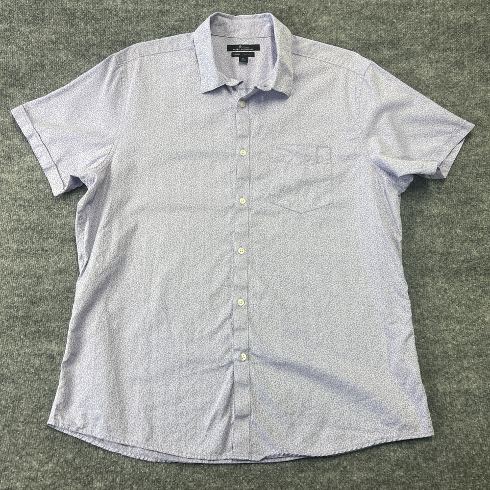 Marc Anthony Mens Purple Floral Slim Fit‎ Short Sleeve Button-Down Shirt XL